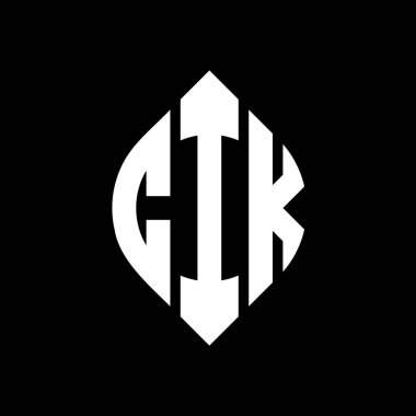 Çember ve elips şekilli CIK daire harf logosu tasarımı. CIK elips harfleri tipografik tarzda. Üç baş harf daire şeklinde bir logo oluşturuyor. CIK Çember Amblemi Soyut Monogram Harf İşaretleme Vektörü.