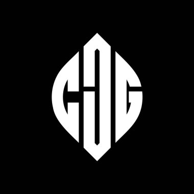 Çember ve elips şekilli CJG daire harf logosu tasarımı. Tipografik biçimli CJG elips harfleri. Üç baş harf daire şeklinde bir logo oluşturuyor. CJG Çember Amblemi Soyut Monogram Harf İşaretleyici Vektörü.