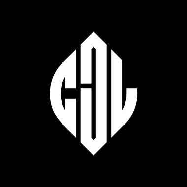 Çember ve elips şekilli CJL daire harf logosu tasarımı. Tipografik biçimli CJL elips harfleri. Üç baş harf daire şeklinde bir logo oluşturuyor. CJL Çember Amblemi Soyut Monogram Harf İşaretleyici Vektörü.