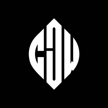 Çember ve elips şekilli CJW daire harf logosu tasarımı. Tipografik biçimli CJW elips harfleri. Üç baş harf daire şeklinde bir logo oluşturuyor. CJW Çember Amblemi Soyut Monogram Harf İşaretleyici Vektörü.