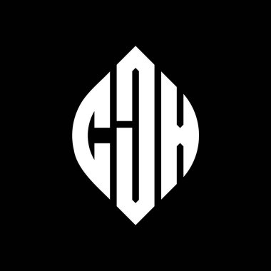 Çember ve elips şekilli CJX daire harf logosu tasarımı. Tipografik biçimli CJX elips harfleri. Üç baş harf daire şeklinde bir logo oluşturuyor. CJX Çember Amblemi Soyut Monogram Harf İşaretleyici Vektörü.