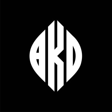 Çember ve elips şekilli BKO daire harf logosu tasarımı. Tipografik biçimli BKO elips harfleri. Üç baş harf daire şeklinde bir logo oluşturuyor. BKO Çember Amblemi Soyut Monogram Harf İşaretleyici Vektörü.