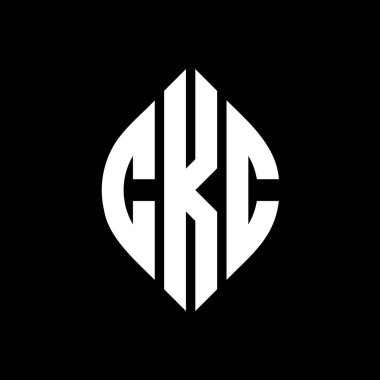 Çember ve elips şekilli CKC daire harf logosu tasarımı. Tipografik biçimli CKC elips harfleri. Üç baş harf daire şeklinde bir logo oluşturuyor. CKC Çember Amblemi Soyut Monogram Harf İşaretleyici Vektörü.