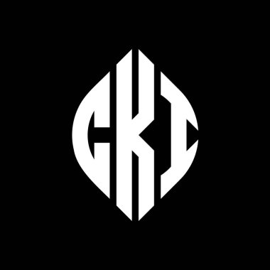 Çember ve elips şekilli CKI daire harf logosu tasarımı. CKI elips harfleri tipografik tarzda. Üç baş harf daire şeklinde bir logo oluşturuyor. CKI Çember Amblemi Soyut Monogram Harf İşaretleyici Vektörü.
