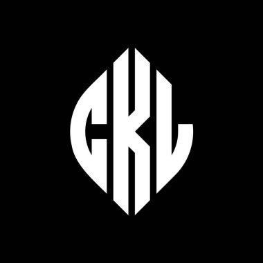 Çember ve elips şekilli CKL daire harf logosu tasarımı. Tipografik biçimli CKL elips harfleri. Üç baş harf daire şeklinde bir logo oluşturuyor. CKL Çember Amblemi Soyut Monogram Harf İşaretleyici Vektörü.