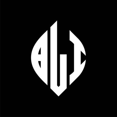 Çember ve elips şekilli BLI daire harf logosu tasarımı. Tipografik tarzda BLI elips harfleri. Üç baş harf daire şeklinde bir logo oluşturuyor. BLI Çember Amblemi Soyut Monogram Harf İşaretleyici Vektörü.