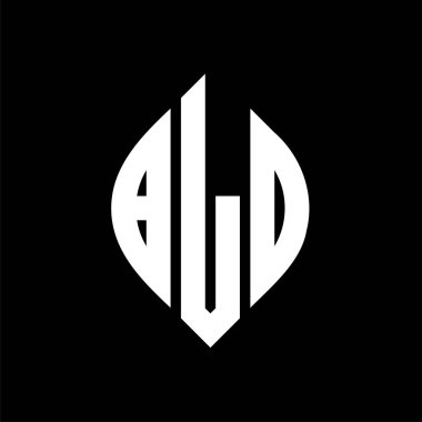 Çember ve elips şekilli BLO daire harf logosu tasarımı. Tipografik tarzda BLO elips harfleri. Üç baş harf daire şeklinde bir logo oluşturuyor. BLO Çemberi Amblemi Soyut Monogram Harf İşaretleyici Vektörü.