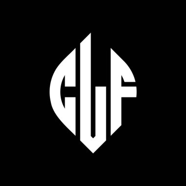 Çember ve elips şekilli CLF daire harf logosu tasarımı. Tipografik biçimli CLF elips harfleri. Üç baş harf daire şeklinde bir logo oluşturuyor. CLF Çember Amblemi Soyut Monogram Harf İşaretleyici Vektörü.