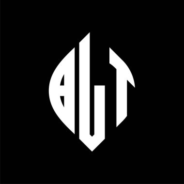 Çember ve elips şekilli BLT daire harf logosu tasarımı. Tipografik tarzda BLT elips harfleri. Üç baş harf daire şeklinde bir logo oluşturuyor. BLT Çember Amblemi Soyut Monogram Harf İşaretleyici Vektörü.