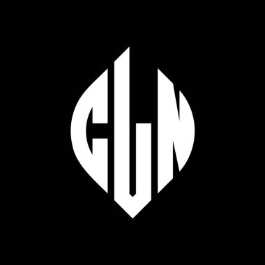 Çember ve elips şekilli CLN daire harf logosu tasarımı. Tipografik biçimli CLN elips harfleri. Üç baş harf daire şeklinde bir logo oluşturuyor. CLN Çemberi Amblemi Soyut Monogram Harf İşaretleyici Vektörü.