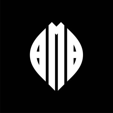 Çember ve elips şekilli BMB daire harf logosu tasarımı. BMB elips harfleri tipografik tarzda. Üç baş harf daire şeklinde bir logo oluşturuyor. BMB Çemberi Amblemi Soyut Monogram Harf İşaretleme Vektörü.