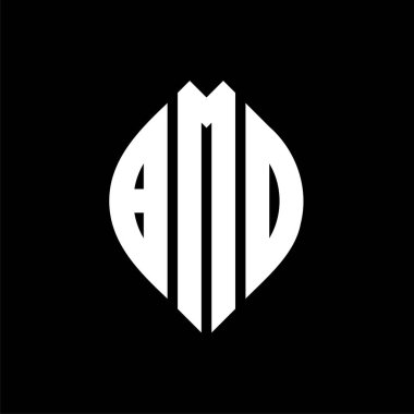 Çember ve elips şekilli BMD daire harf logosu tasarımı. BMD elips harfleri tipografik tarzda. Üç baş harf daire şeklinde bir logo oluşturuyor. BMD Çember Amblemi Soyut Monogram Harf İşaretleme Vektörü.