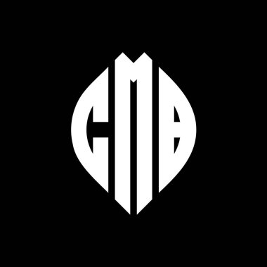Çember ve elips şekilli CMB daire harf logosu tasarımı. Tipografik biçimli CMB elips harfleri. Üç baş harf daire şeklinde bir logo oluşturuyor. CMB Çember Amblemi Soyut Monogram Harf İşaretleyici Vektörü.