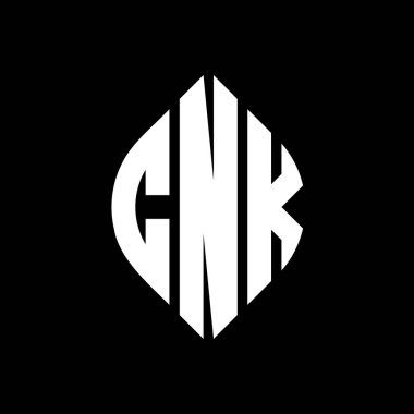Çember ve elips şekilli CNK daire harf logosu tasarımı. CNK elips harfleri tipografik tarzda. Üç baş harf daire şeklinde bir logo oluşturuyor. CNK Çemberi Amblemi Soyut Monogram Harf İşaretleyici Vektörü.