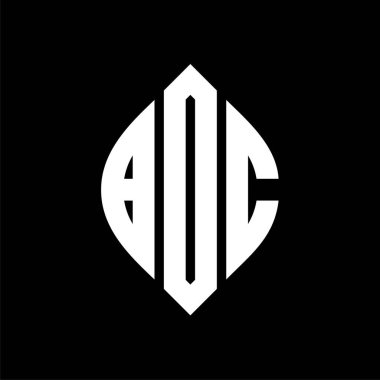 Çember ve elips şekilli BOC daire harf logosu tasarımı. Tipografik tarzda BOC elips harfleri. Üç baş harf daire şeklinde bir logo oluşturuyor. BOC Çemberi Amblemi Soyut Monogram Harf İşaretleme Vektörü.