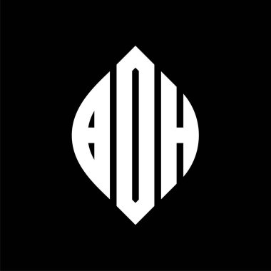 Çember ve elips şekilli BOH daire harf logosu tasarımı. Typographic tarzında BOH elips harfleri. Üç baş harf daire şeklinde bir logo oluşturuyor. BOH Çemberi Amblemi Soyut Monogram Harf İşaretleme Vektörü.