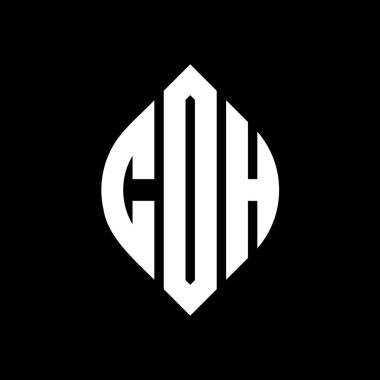 Çember ve elips şekilli COH yuvarlak harf logosu tasarımı. Tipografik biçimli COH elips harfleri. Üç baş harf daire şeklinde bir logo oluşturuyor. COH Çemberi Amblemi Soyut Monogram Harf İşaretleme Vektörü.