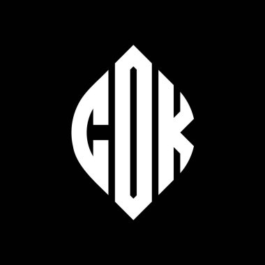Çember ve elips şekilli COK daire harf logosu tasarımı. Tipografik biçimli COK elips harfleri. Üç baş harf daire şeklinde bir logo oluşturuyor. COK Çemberi Amblemi Soyut Monogram Harf İşaretleme Vektörü.