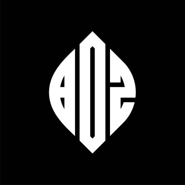 Çember ve elips şekilli BOZ daire harf logosu tasarımı. Typographic tarzında BOZ elips harfleri. Üç baş harf daire şeklinde bir logo oluşturuyor. BOZ Çember Amblemi Soyut Monogram Harf İşaretleme Vektörü.