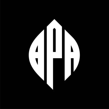 Çember ve elips şekilli BPA daire harf logosu tasarımı. Tipografik tarzda BPA elips harfleri. Üç baş harf daire şeklinde bir logo oluşturuyor. BPA Çemberi Amblemi Soyut Monogram Harf İşaretleme Vektörü.