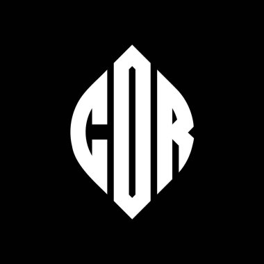 Çember ve elips şekilli COR daire harf logosu tasarımı. COR elips harfleri tipografik tarzda. Üç baş harf daire şeklinde bir logo oluşturuyor. COR Çemberi Amblemi Soyut Monogram Harf İşaretleyici Vektörü.