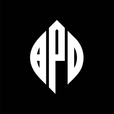 Çember ve elips şekilli BPD daire harf logosu tasarımı. BPD elips harfleri tipografik tarzda. Üç baş harf daire şeklinde bir logo oluşturuyor. BPD Çemberi Amblemi Soyut Monogram Harf İşaretleme Vektörü.