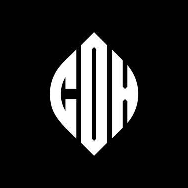 Çember ve elips şekilli COX daire harf logosu tasarımı. COX elips harfleri tipografik tarzda. Üç baş harf daire şeklinde bir logo oluşturuyor. COX Çemberi Amblemi Soyut Monogram Harf İşaretleme Vektörü.