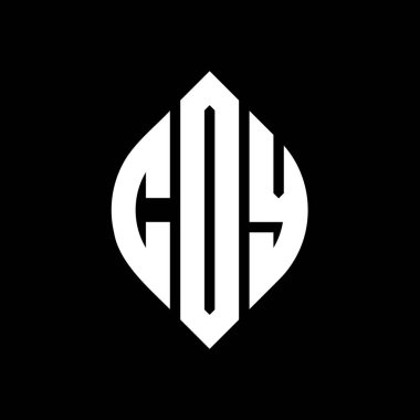 Çember ve elips şekilli COY daire harf logosu tasarımı. Tipografik şekilli COY elips harfleri. Üç baş harf daire şeklinde bir logo oluşturuyor. COY Çemberi Amblemi Soyut Monogram Harf İşaretleme Vektörü.