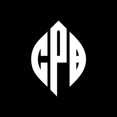 Çember ve elips şekilli CPB daire harf logosu tasarımı. Tipografik biçimli CPB elips harfleri. Üç baş harf daire şeklinde bir logo oluşturuyor. CPB Çember Amblemi Soyut Monogram Harf İşaretleyici Vektörü.