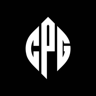 Çember ve elips şekilli CPG daire harf logosu tasarımı. Tipografik biçimli CPG elips harfleri. Üç baş harf daire şeklinde bir logo oluşturuyor. CPG Çember Amblemi Soyut Monogram Harf İşaretleyici Vektörü.