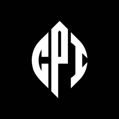 Çember ve elips şekilli CPI daire harf logosu tasarımı. Typographic tarzında elips harfler. Üç baş harf daire şeklinde bir logo oluşturuyor. CPI Çember Amblemi Soyut Monogram Harf İşaretleyici Vektörü.