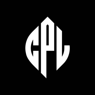 Çember ve elips şekilli CPL daire harf logosu tasarımı. Tipografik biçimli CPL elips harfleri. Üç baş harf daire şeklinde bir logo oluşturuyor. CPL Çember Amblemi Soyut Monogram Harf İşaretleyici Vektörü.