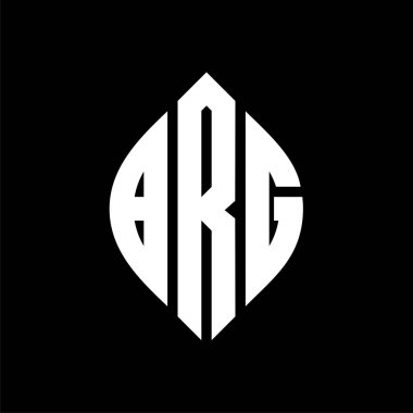 Çember ve elips şekilli BRG daire harf logosu tasarımı. Typographic tarzında BRG elips harfleri. Üç baş harf daire şeklinde bir logo oluşturuyor. BRG Çemberi Amblemi Soyut Monogram Harf İşaretleme Vektörü.