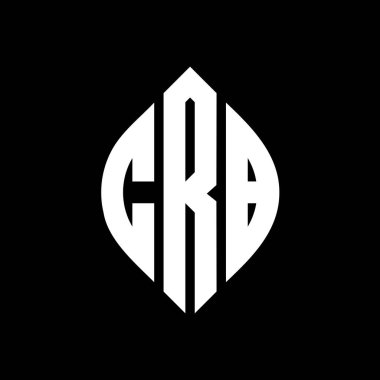 Çember ve elips şekilli CRB daire harf logosu tasarımı. Tipografik biçimli CRB elips harfleri. Üç baş harf daire şeklinde bir logo oluşturuyor. CRB Çember Amblemi Soyut Monogram Harf İşaretleyici Vektörü.