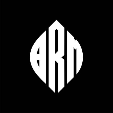 Çember ve elips şekilli BRM daire harf logosu tasarımı. Typographic tarzında BRM elips harfleri. Üç baş harf daire şeklinde bir logo oluşturuyor. BRM Çemberi Amblemi Soyut Monogram Harf İşaretleme Vektörü.