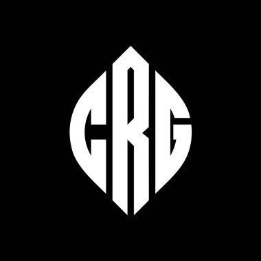 Çember ve elips şekilli CRG daire harf logosu tasarımı. Tipografik biçimli CRG elips harfleri. Üç baş harf daire şeklinde bir logo oluşturuyor. CRG Çember Amblemi Soyut Monogram Harf İşaretleyici Vektörü.
