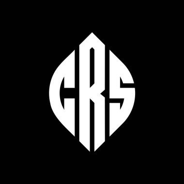 Çember ve elips şekilli CRS daire harf logosu tasarımı. Tipografik şekilli CRS elips harfleri. Üç baş harf daire şeklinde bir logo oluşturuyor. CRS Çemberi Amblemi Soyut Monogram Harf İşaretleme Vektörü.