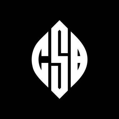 Çember ve elips şekilli CSB daire harf logosu tasarımı. Typographic tarzında CSB elips harfleri. Üç baş harf daire şeklinde bir logo oluşturuyor. CSB Çember Amblemi Soyut Monogram Harf İşaretleyici Vektörü.