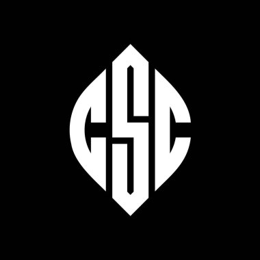 Çember ve elips şekilli CSC daire harf logosu tasarımı. Tipografik şekilli CSC elips harfleri. Üç baş harf daire şeklinde bir logo oluşturuyor. CSC Çemberi Amblemi Soyut Monogram Harf İşaretleyici Vektörü.