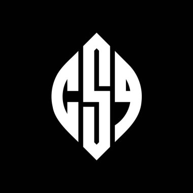 Çember ve elips şekilli CSQ daire harf logosu tasarımı. Typographic tarzında CSQ elips harfleri. Üç baş harf daire şeklinde bir logo oluşturuyor. CSQ Çemberi Amblemi Soyut Monogram Harf İşaretleyici Vektörü.