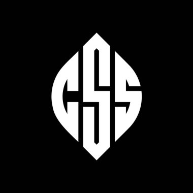 Çember ve elips şekilli CSS daire harf logosu tasarımı. CSS elips harfleri tipografik tarzda. Üç baş harf daire şeklinde bir logo oluşturuyor. CSS Çemberi Amblemi Soyut Monogram Harf İşaretleyici Vektörü.