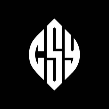 Çember ve elips şekilli CSY daire harf logosu tasarımı. Tipografik biçimli CSY elips harfleri. Üç baş harf daire şeklinde bir logo oluşturuyor. CSY Çember Amblemi Soyut Monogram Harf İşaretleyici Vektörü.