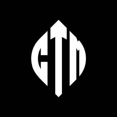 Çember ve elips şekilli CTM daire harf logosu tasarımı. Tipografik tarzda CTM elips harfleri. Üç baş harf daire şeklinde bir logo oluşturuyor. CTM Çemberi Amblemi Soyut Monogram Harf İşaretleme Vektörü.