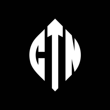 Çember ve elips şekilli CTN daire harf logosu tasarımı. Tipografik tarzda CTN elips harfleri. Üç baş harf daire şeklinde bir logo oluşturuyor. CTN Çemberi Amblemi Soyut Monogram Harf İşaretleme Vektörü.