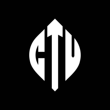 Çember ve elips şekilli CTV daire harf logosu tasarımı. Tipografik şekilli CTV elips harfleri. Üç baş harf daire şeklinde bir logo oluşturuyor. CTV Çemberi Amblemi Soyut Monogram Harf İşareti Vektörü. Çember ve ellip ile CTV daire harf logosu tasarımı
