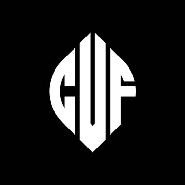 Çember ve elips şekilli CVF daire harf logosu tasarımı. Tipografik şekilli CVF elips harfleri. Üç baş harf daire şeklinde bir logo oluşturuyor. CVF Çember Amblemi Soyut Monogram Harf İşaretleyici Vektörü.