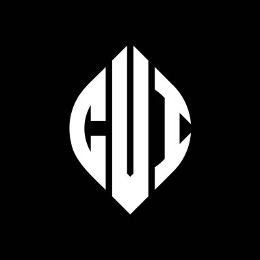 Çember ve elips şekilli CVI daire harf logosu tasarımı. Tipografik şekilli CVI elips harfleri. Üç baş harf daire şeklinde bir logo oluşturuyor. CVI Çember Amblemi Soyut Monogram Harf İşaretleyici Vektörü.