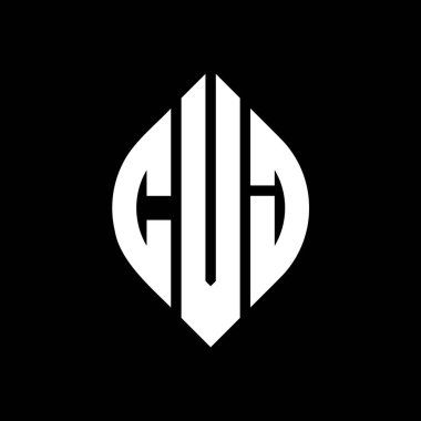 Çember ve elips şekilli CVJ daire harf logosu tasarımı. Tipografik tarzda CVJ elips harfleri. Üç baş harf daire şeklinde bir logo oluşturuyor. CVJ Çember Amblemi Soyut Monogram Harf İşaretleyici Vektörü.
