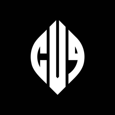 Çember ve elips şekilli CVQ yuvarlak harf logosu tasarımı. Tipografik biçimli CVQ elips harfleri. Üç baş harf daire şeklinde bir logo oluşturuyor. CVQ Çember Amblemi Soyut Monogram Harf İşaretleyici Vektörü.