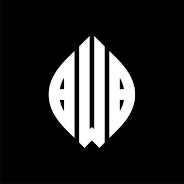 Çember ve elips şekilli BWB daire harf logosu tasarımı. Tipografik biçimli BWB elips harfleri. Üç baş harf daire şeklinde bir logo oluşturuyor. BWB Çember Amblemi Soyut Monogram Harf İşaretleyici Vektörü.